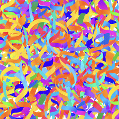 Bright confetti background. Festive party carnival wallpaper. Vector illustration of flying colourful paper.