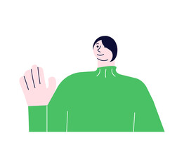 Handsome european man avatar in front view.