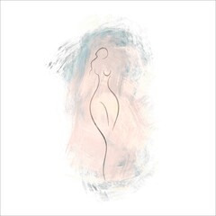 Aphrodite line illustration design on texture