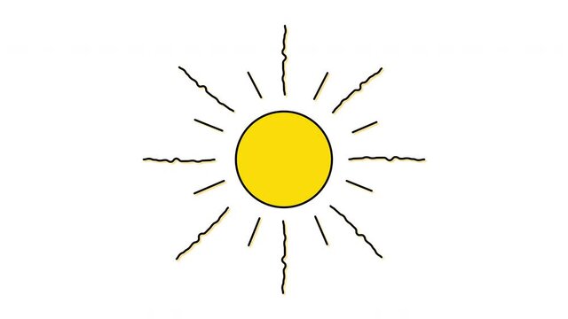 Seamless looped animation of sun, sunlight, sun rays. Alpha channel, luma matte. 2d element for your design.	