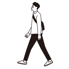 ビジネス男性の歩く姿全身ベクター