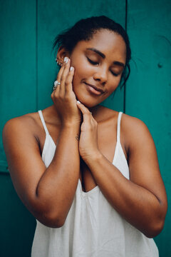 Cute Black Girl Posing During A Fashion Photo Shooting