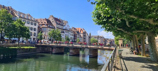 Picturesque half-timbered houses in Strasbourg, France - obrazy, fototapety, plakaty