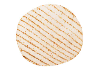 Corn tortillas on white background. Unleavened bread