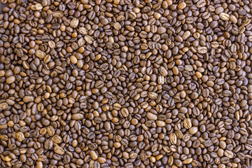 Coffee beans  brown background