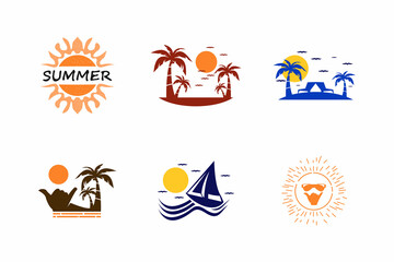 Fototapeta na wymiar Summer set logo