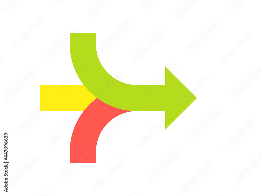 Canvas Prints three arrow merging icon. clipart image isolated on white background