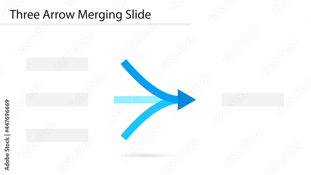 Canvas Prints three arrow merging slide template. clipart image