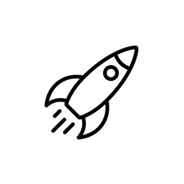Rocket launch line icon. Clipart image isolated on white background