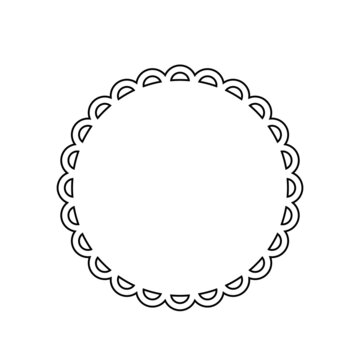 recommend clip art: Scalloped circle outline icon. Clipart image isolated on white background