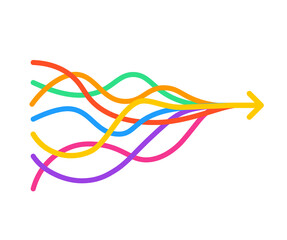 Intertwined arrows icon. Clipart image isolated on white background