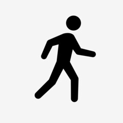 Fototapeta na wymiar Walking stickman icon. Clipart image isolated on white background