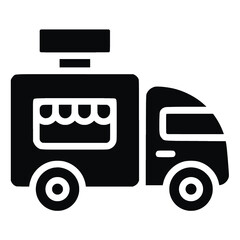 Food Truck Vector Illustration Glyph style