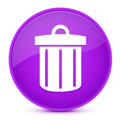Recycle bin aesthetic glossy purple round button abstract