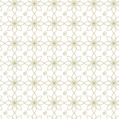 Geometric seamless pattern. Floral ornament on a white background. Modern vector illustrations for wallpapers, flyers, covers, banners, minimalistic ornaments, backgrounds.
