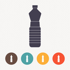 Bottle of vegetable oil icon on dot pattern background