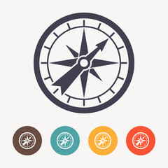 Compass icon on dot pattern background