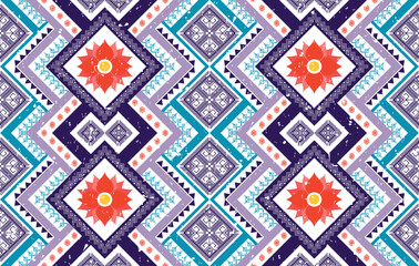 Geometric Indian ethnic pattern design for background, carpet, wallpaper, clothing, wrapping, fabric, boho traditional embroidery vector illustrations African American style.