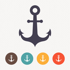 Ship anchor icon on dot pattern background