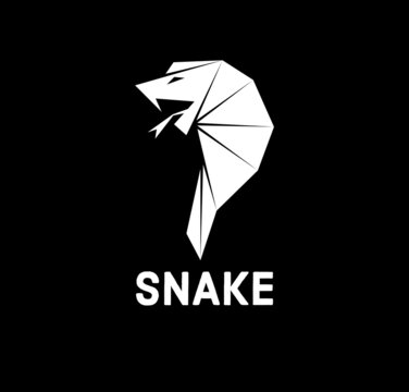Illustration of simple icon SNAKE on a black background.