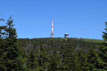 Fototapeta na wymiar View to the Brocken mountain from Torfhaus; Germany; Harz Mountains