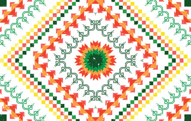 Geometric Indian ethnic pattern design for background, carpet, wallpaper, clothing, wrapping, fabric, boho traditional embroidery vector illustrations African American style.