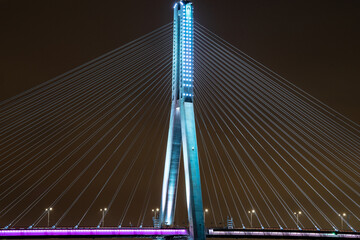 Obraz premium cable bridge at night