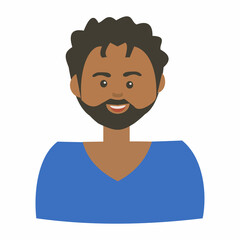 African american man with bread avatar Flat vector illustration on white background