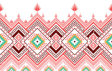 Geometric Indian ethnic pattern design for background, carpet, wallpaper, clothing, wrapping, fabric, boho traditional embroidery vector illustrations African American style.