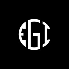 EGI letter logo design. EGI letter in circle shape. EGI Creative three letter logo. Logo with three letters. EGI circle logo. EGI letter vector design logo 