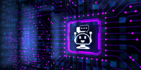 Chatbot Customer communication service automation. Business technology concept.