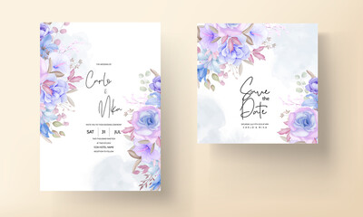 Beautiful soft pink floral wedding invitation card design