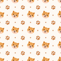 Fototapeta premium cute dog cartoon seamless pattern