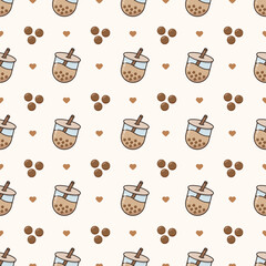 bubble tea seamless pattern