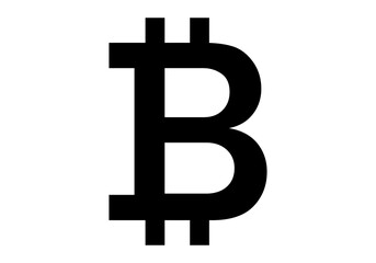 Icono negro de símbolo del bitcoin.