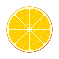 Vector flat illustration of round orange slice