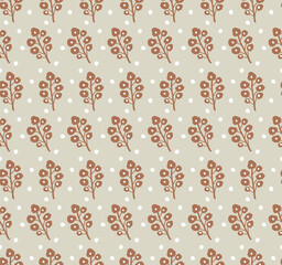 Flower seamless pattern. The botanical background. Pattern design for textiles, fabric, interior, wallpaper, decoration. Vector.