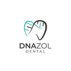 DNAzol dental logo, abstract tooth with genetic vector