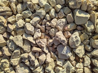 texture and background of white rubble in the daytime.