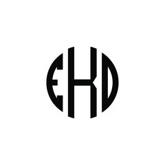 EKO letter logo design. EKO letter in circle shape. EKO Creative three letter logo. Logo with three letters. EKO circle logo. EKO letter vector design logo  - obrazy, fototapety, plakaty