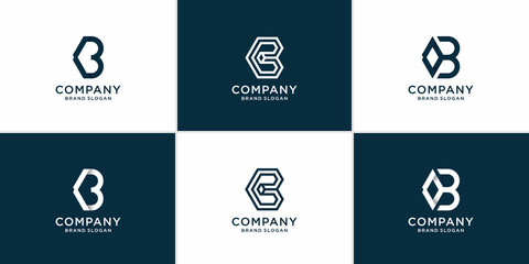 Letter B logo collection with creative modern concept Premium Vector