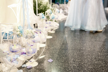 Detail of wedding dress - close-up photo