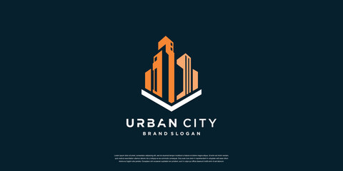 Urban city logo template with creative concept Premium Vector