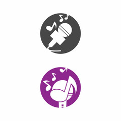Microphone Mic Icon for Podcast Radio Broadcast for Entertainment Comedian or Sing Logo design inspiration