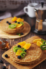 Crepes or bliny with fruit	