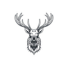 Deer head sketch vector illustration