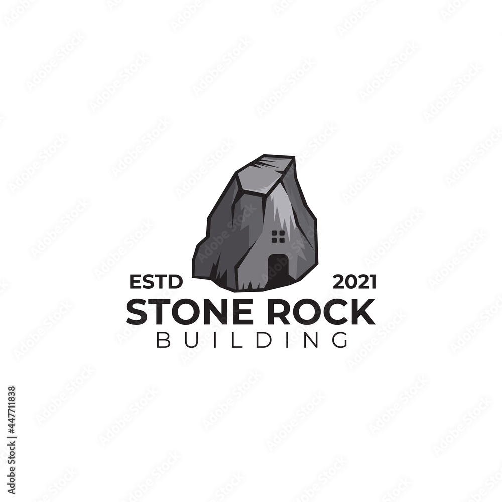 Sticker Rock building logo design template