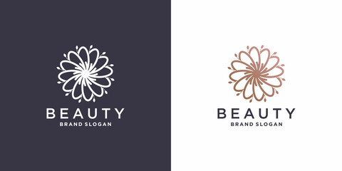 Beauty flower logo abstract with line concept Premium Vector part 1