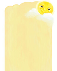 cartoon frame summer scene with text space illustration