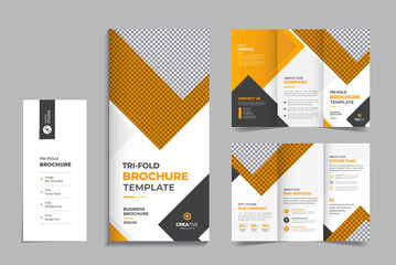Creative and Modern Corporate Business Trifold Print Ready Brochure  Template With Professional Abstract  Vector Layout Design For Any Company